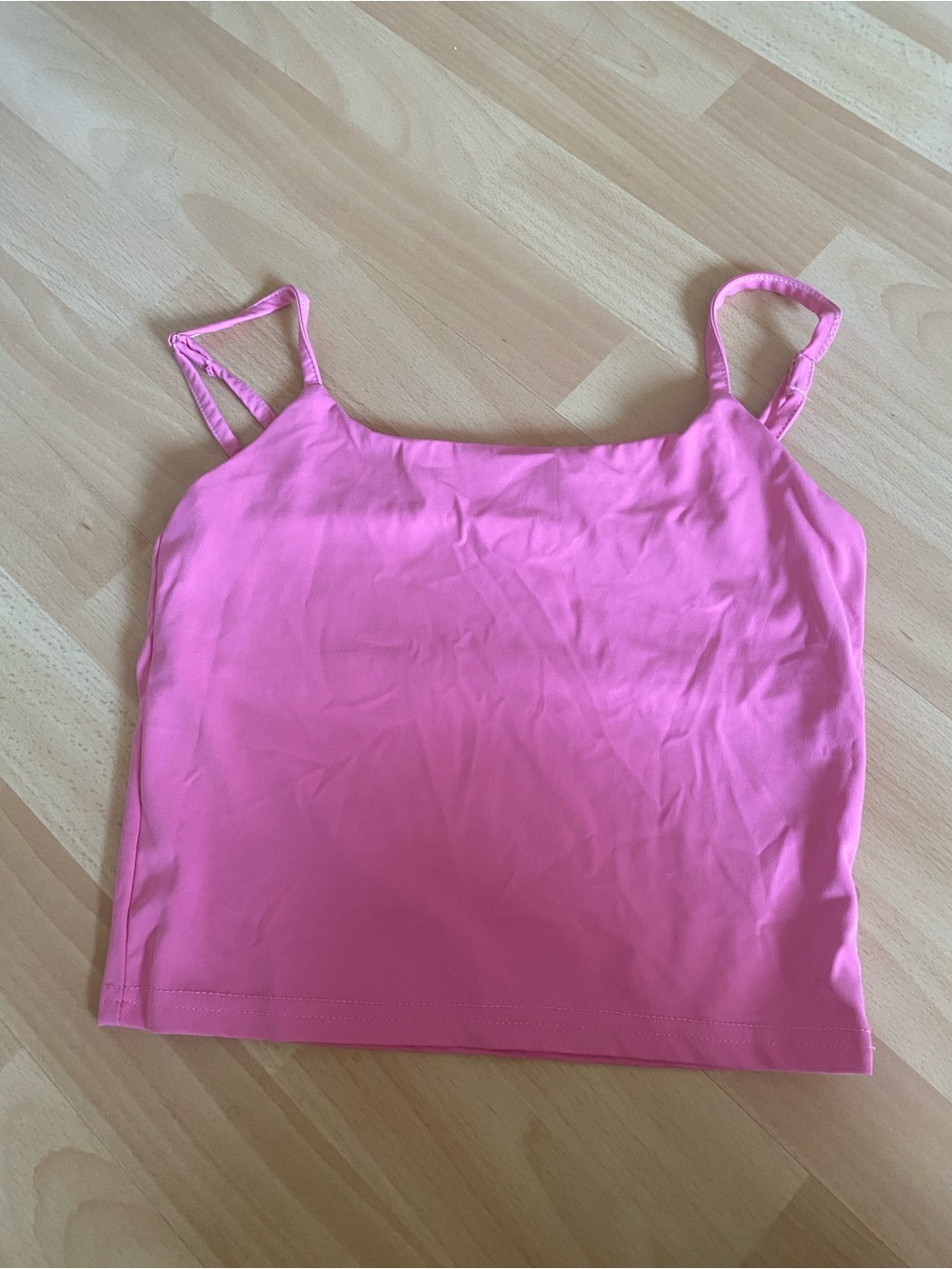 Amazon Pink Spaghetti-Strap Crop Tank Top